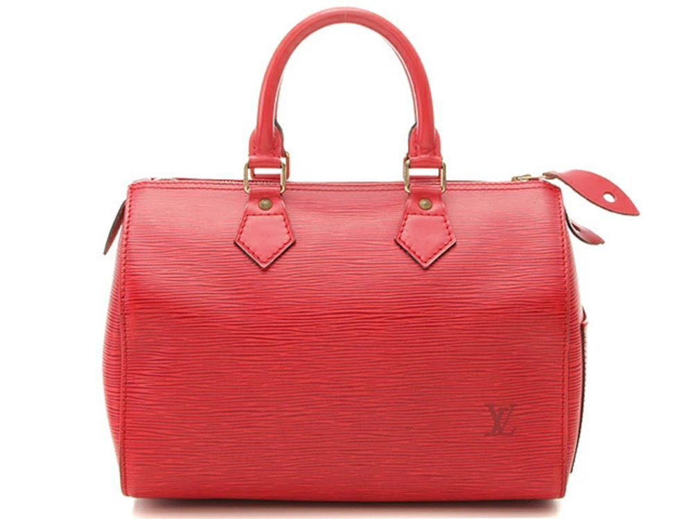 LOUIS VUITTON Speedy Boston Handbag Epi Leather Castilian Red